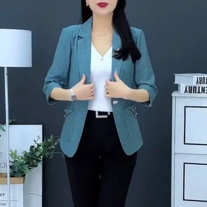 Blazer Mujer con Cierre de Un Solo Botón Estilo Elegante