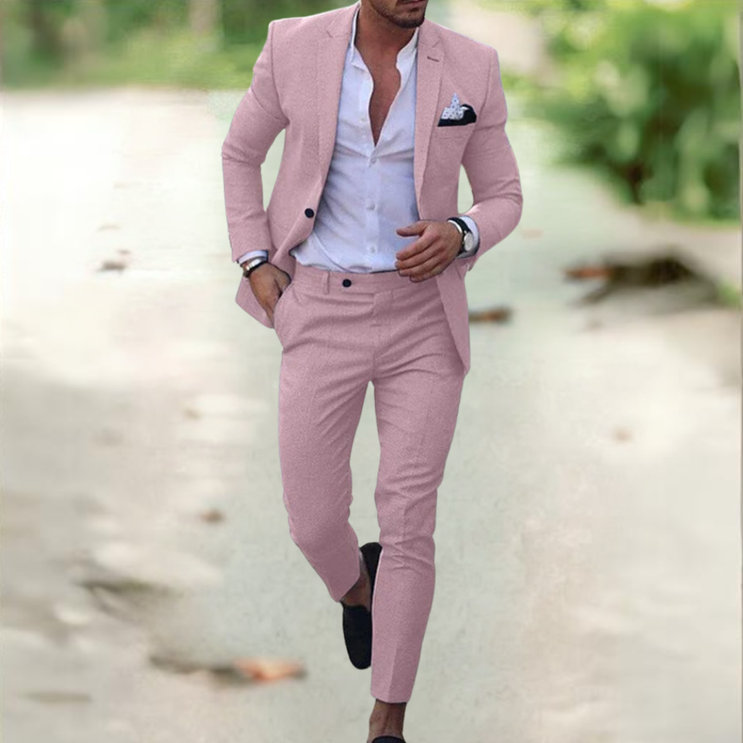 Traje Hombre Dos Piezas Tela Formal Corte Clásico