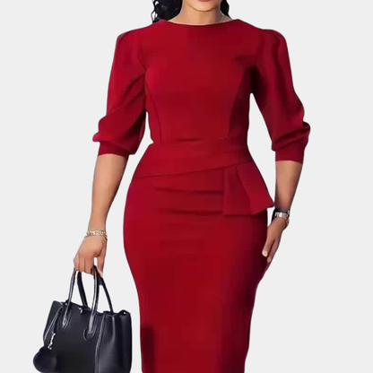 Vestido midi mujer con volantes y corte refinado - Mavetta