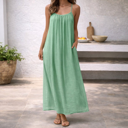 Vestido maxi mujer Tirantes finos Corte suelto