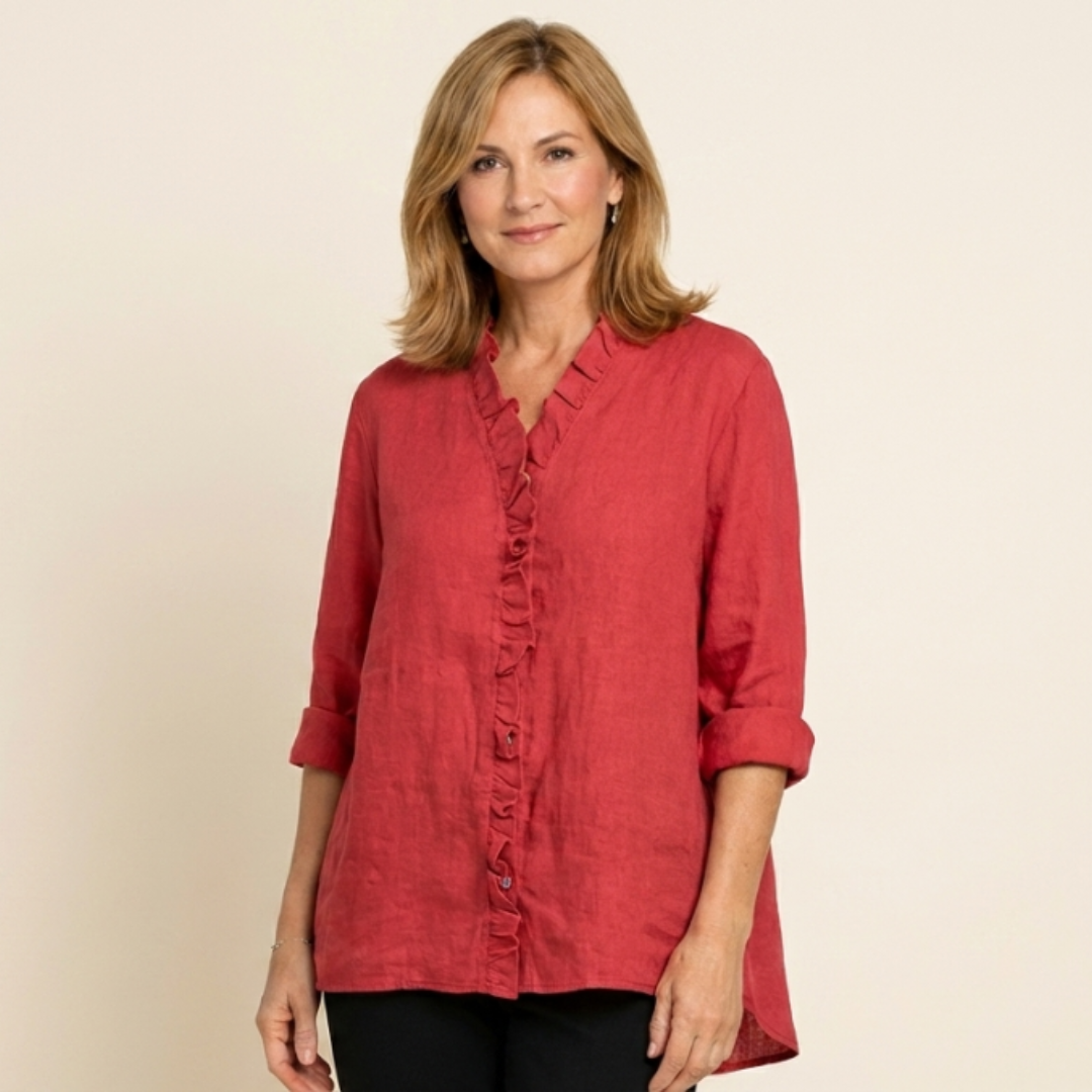 Camisa Mujer Informal con Volantes Ajuste Regular - Mavetta