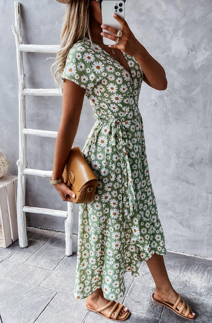 Vestido Mujer Verano Escote en V