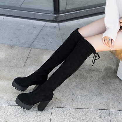 Botas overknee mujer ligeras con tacón alto elegante