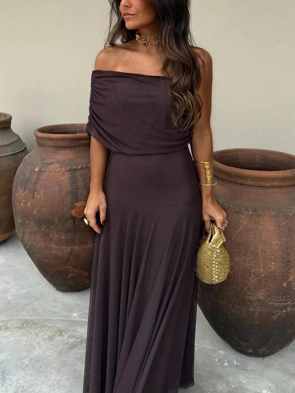 Vestido Mujer Mesh Asimétrico