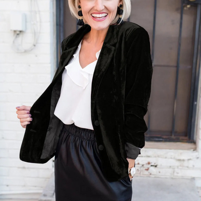 Blazer Mujer de Terciopelo Corte Ajustado Elegante