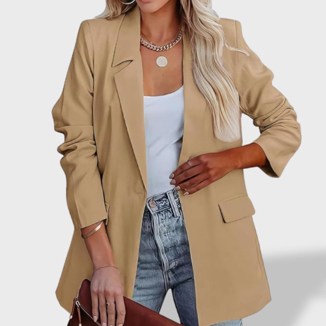 Blazer Mujer con Solapa y Abertura Frontal Elegante