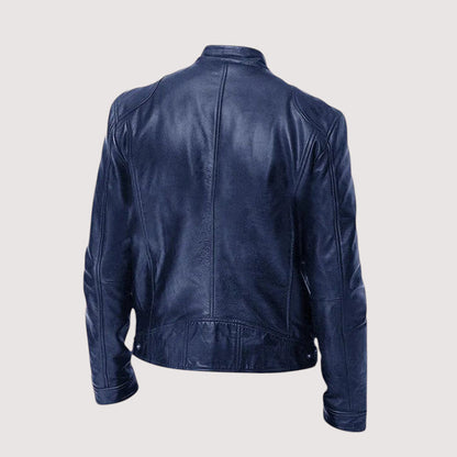 Chaqueta Biker Hombre Ajustada con Cremallera
