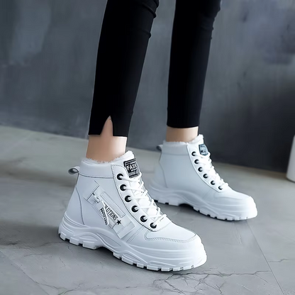 Botines mujer de invierno con estampado y puntera redonda