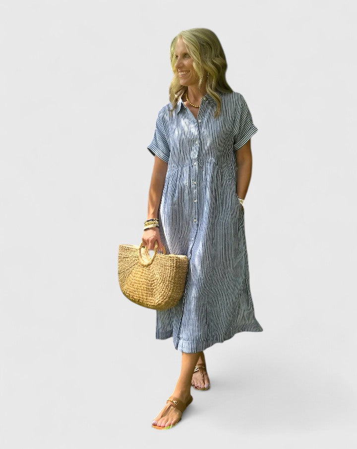 Vestido Camisero Mujer Algodón Ajuste Casual - Mavetta