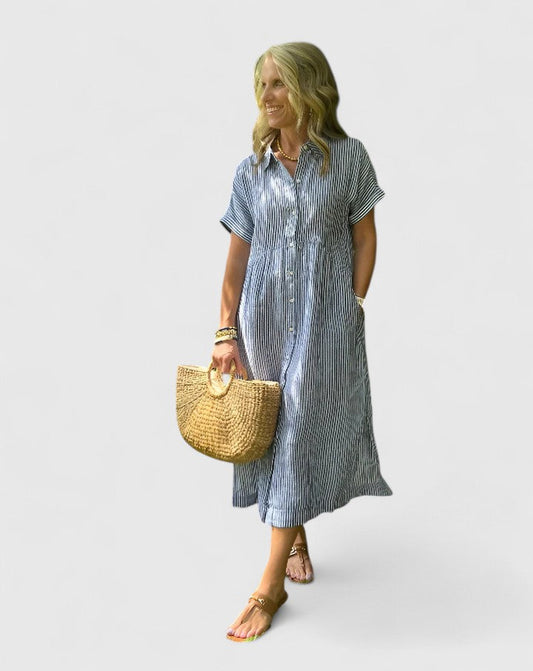 Vestido Camisero Mujer Algodón Ajuste Casual - Mavetta