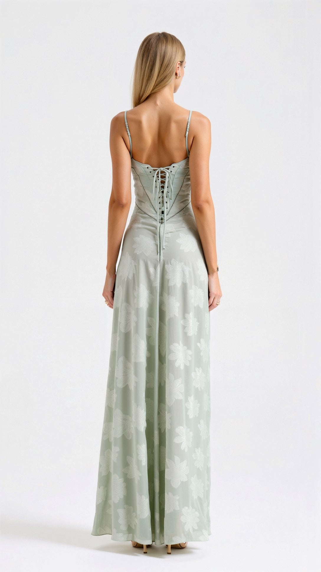 Vestido maxi mujer de boda tirantes finos