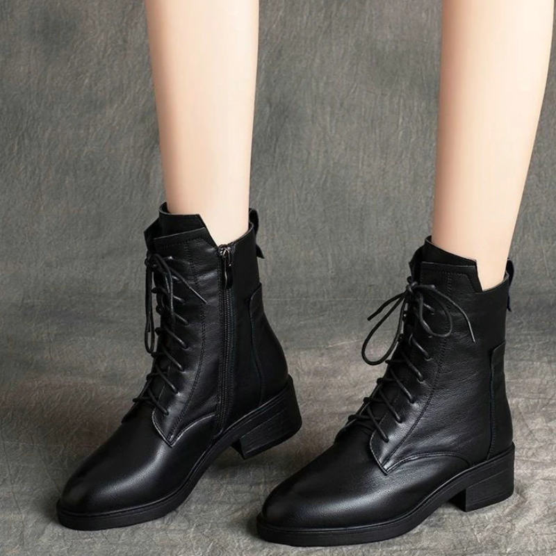 Botines Mujer Piel Sintética Punta Afilada