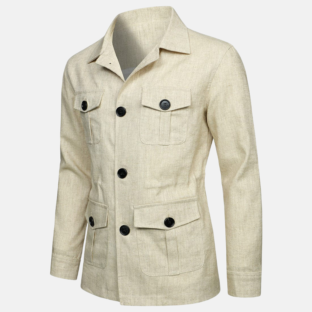 Chaqueta clásica hombre con botones y múltiples bolsillos