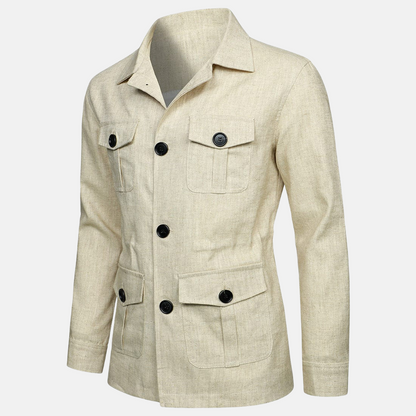 Chaqueta clásica hombre con botones y múltiples bolsillos