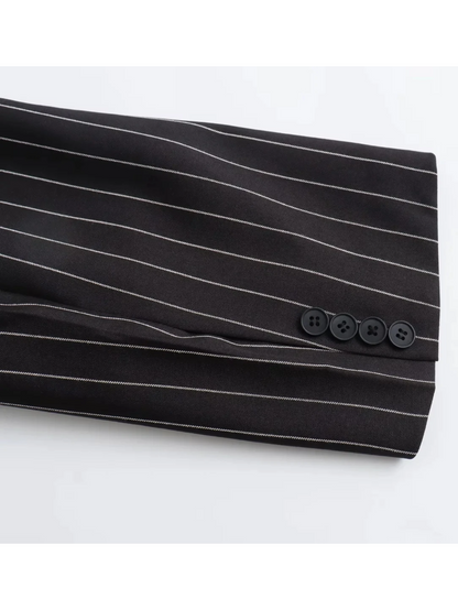 Blazer Mujer Formal de Tejido con Rayas Corte Clásico