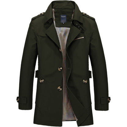 Trench Coat Mujer Clásico Doble Fila de Botones