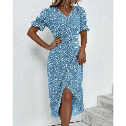 Vestido cruzado mujer Manga murciélago Escote en V