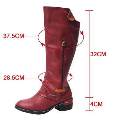 Botas altas mujer ligeras con cierre de botón metálico