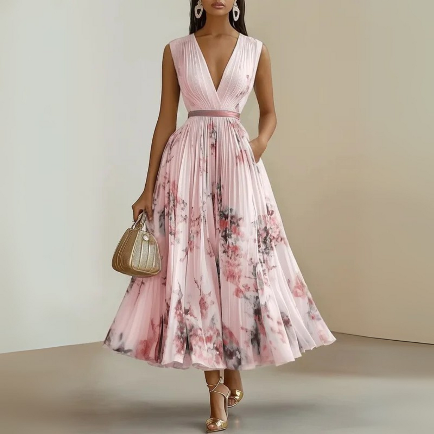 Vestido Maxi Mujer Sin Mangas Fluido Veraniego