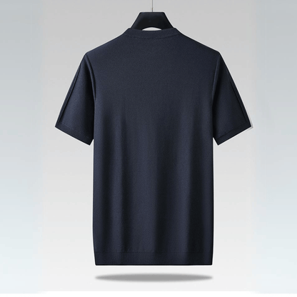 Camiseta Hombre de Punto Seda de Hielo Manga Corta Cuello Redondo
