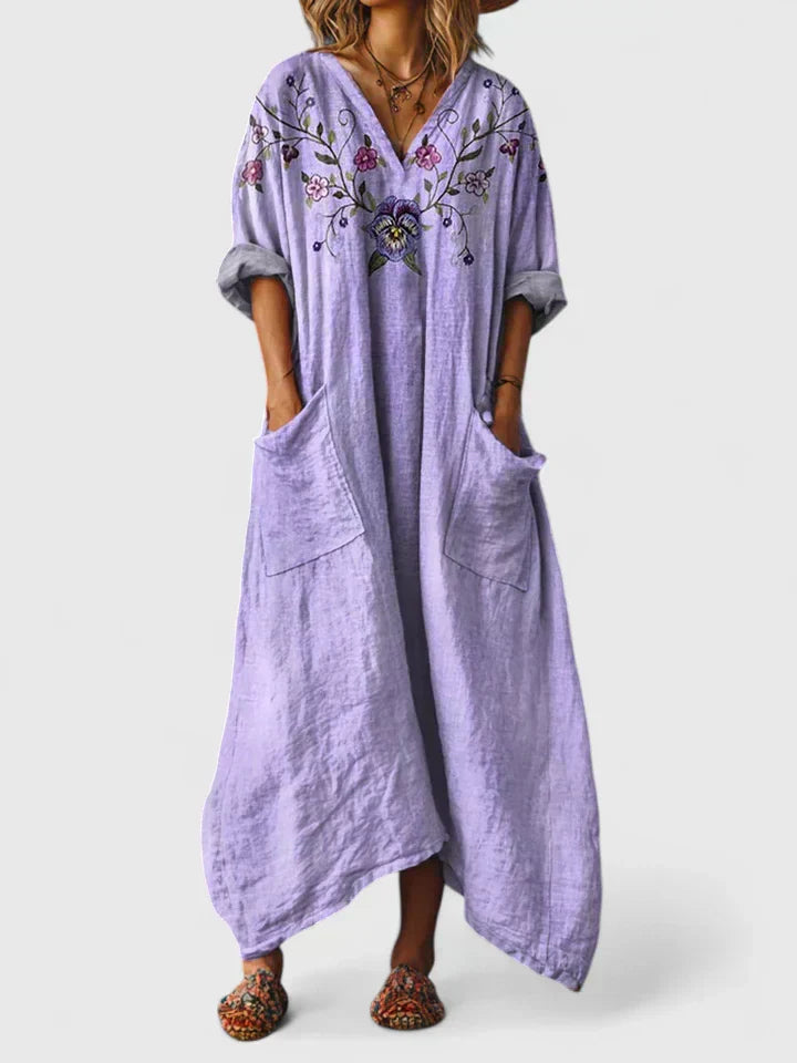 Vestido Maxi Mujer Fluido Suelto Estilo Boho