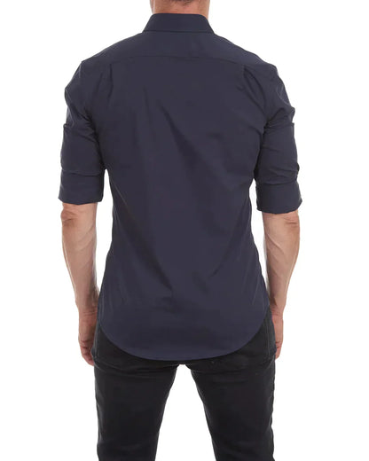 Camisa Hombre Manga Larga Cremallera Cuello Clásico