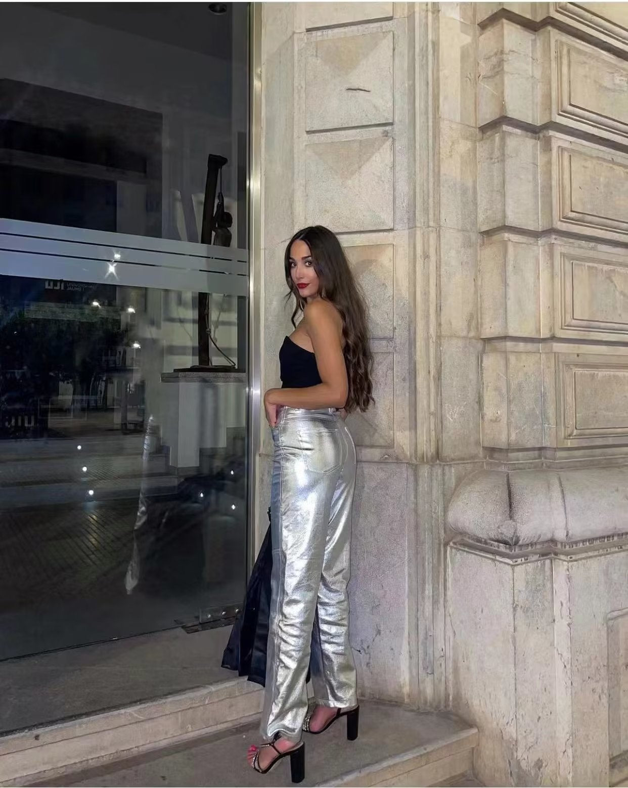 Botas Mujer de Piel Sintética Bota Recta Cintura Alta