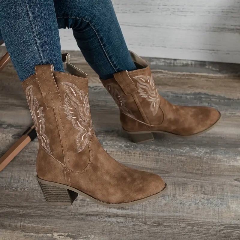 Botines Mujer estilo Retro Tacón Grueso - Mavetta