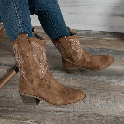 Botines Mujer estilo Retro Tacón Grueso - Mavetta