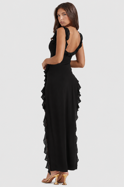 Vestido Largo Mujer Elegante Corte Fluido