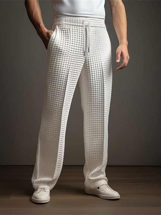 Pantalón Hombre Holgado de Tela Texturizada Cintura Ajustable - Mavetta