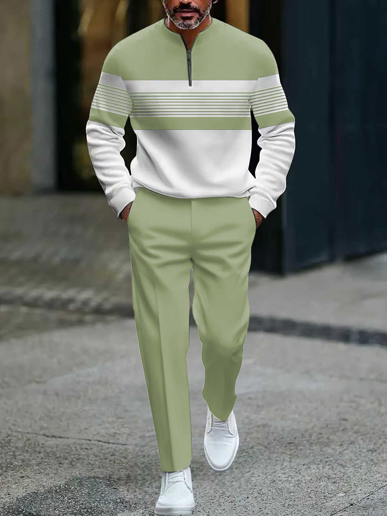 Conjunto Hombre Jersey Estampado y Pantalón Valerina Milano