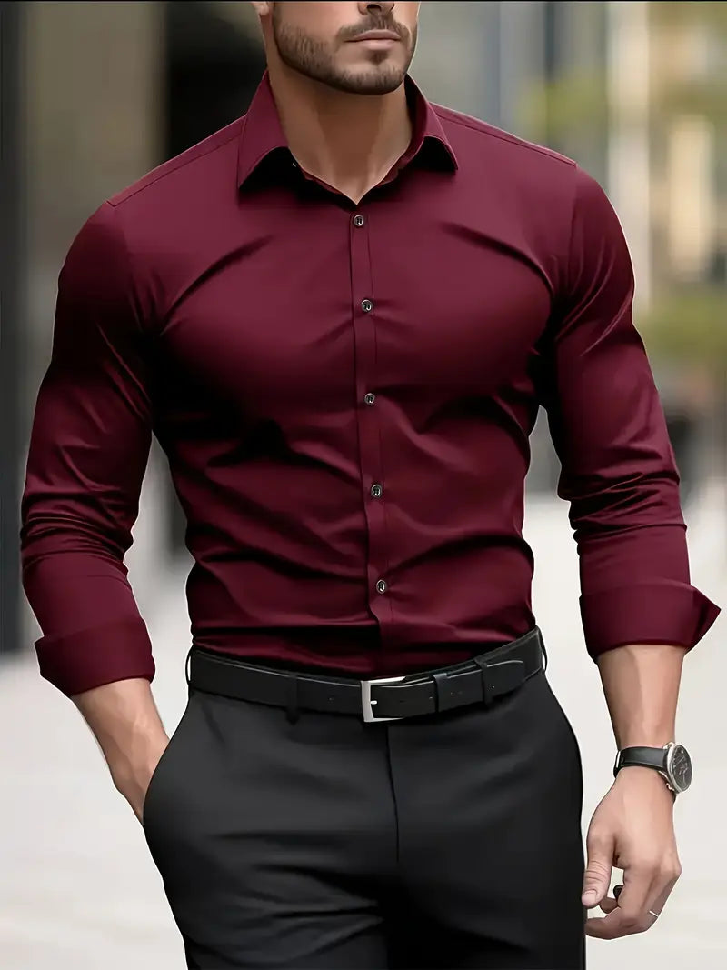Camisa Hombre Algodón Ajuste Clásico Oficina