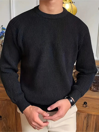 Jersey Hombre de Punto Grueso Cuello Redondo