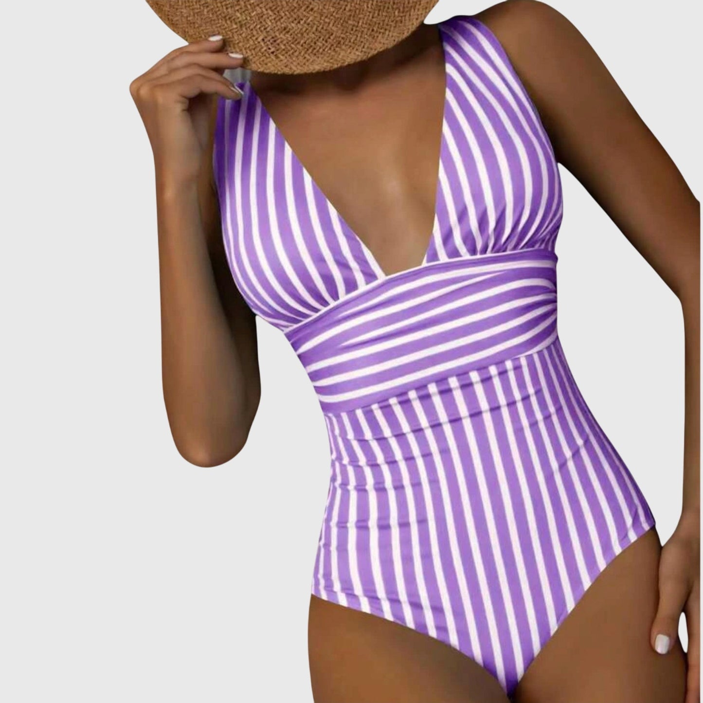 Bañador Mujer una Pieza Escote Cuadrado Relleno Estilo Retro
