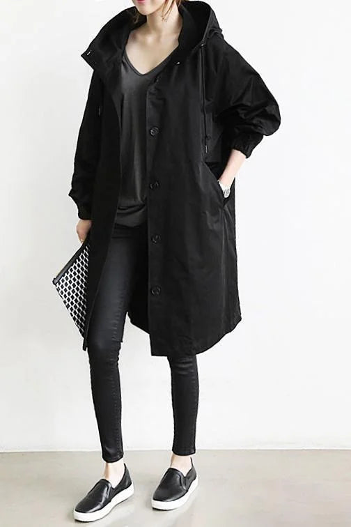 Gabardina Mujer Impermeable Oversize Largo Medio