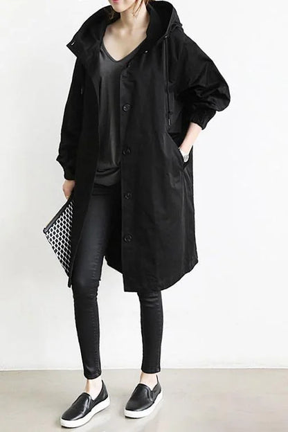 Gabardina Mujer Impermeable Oversize Largo Medio