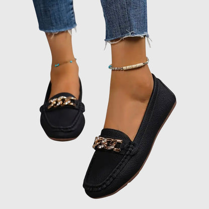 Mocasines Ortopédicos Mujer Detalle Metálico Diseño Ergonomico