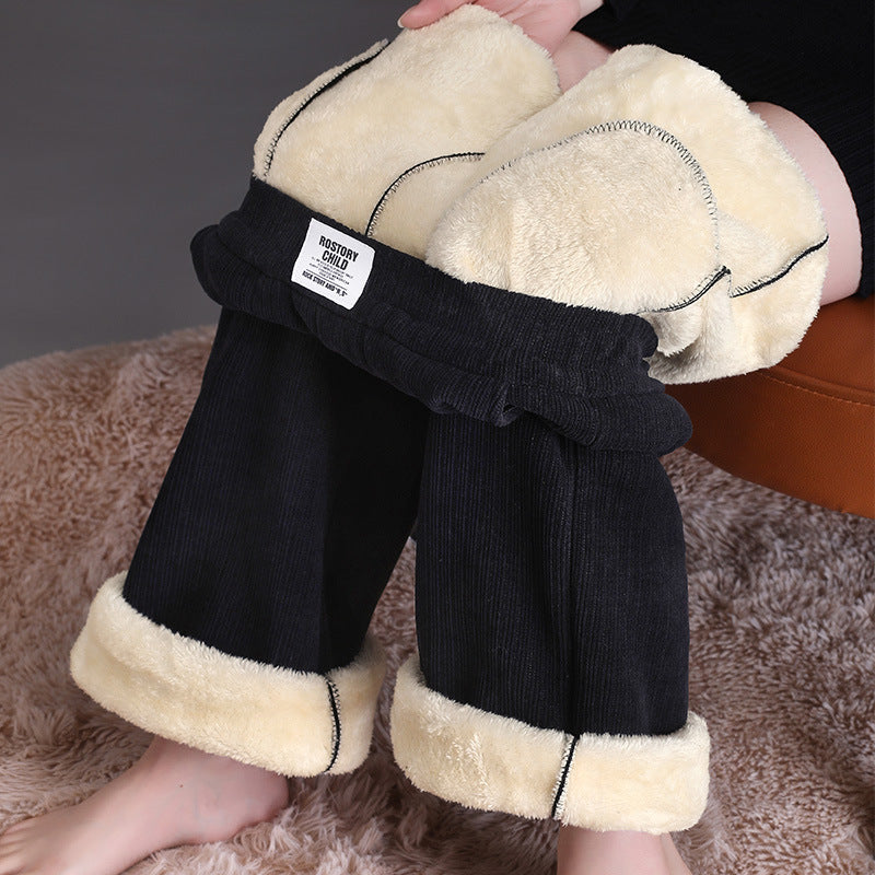 Pantalones Mujer Cintura Alta Pierna Recta Tela Gruesa - Mavetta