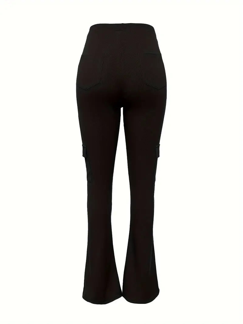 Pantalón Campana Mujer Tela Suave Ajuste Amplio