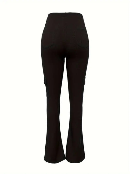 Pantalón Campana Mujer Tela Suave Ajuste Amplio