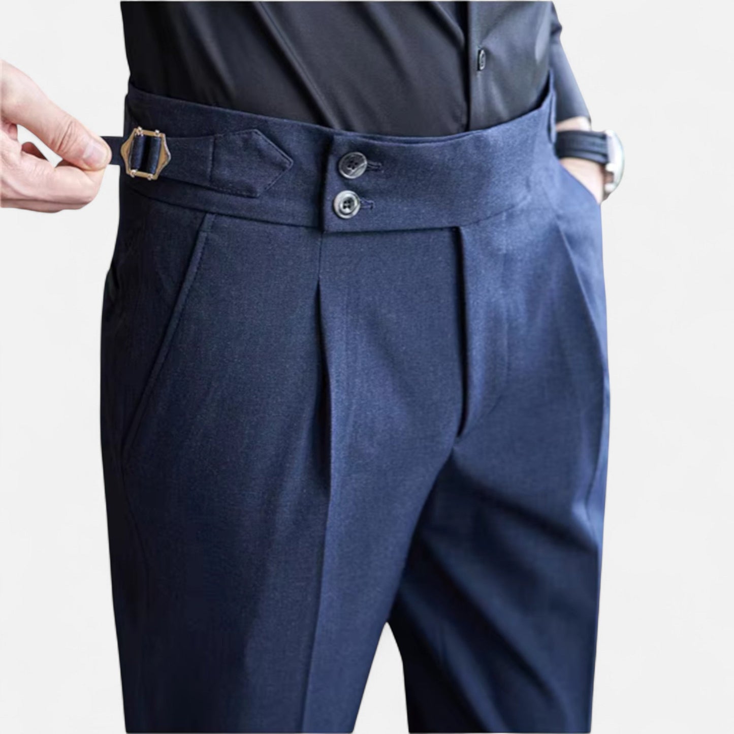 Pantalones Hombre Elegantes Estilo Inglés Ajuste Fino