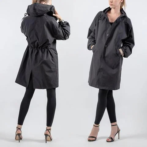 Trench coat mujer impermeable oversize media longitud