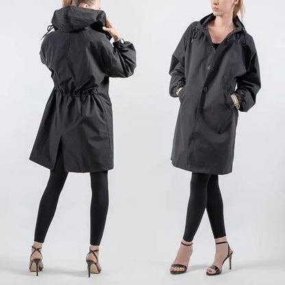 Trench coat mujer impermeable oversize media longitud