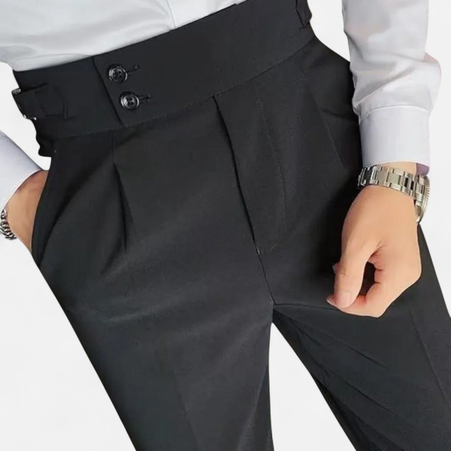Pantalones Hombre Elegantes Estilo Inglés Ajuste Fino