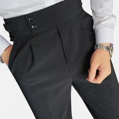 Pantalones Hombre Elegantes Estilo Inglés Ajuste Fino