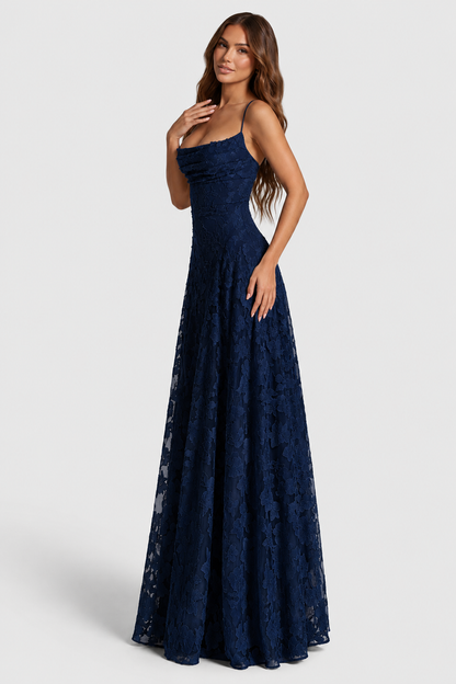 Vestido Largo Mujer de Encaje Floral Ajuste Suelto