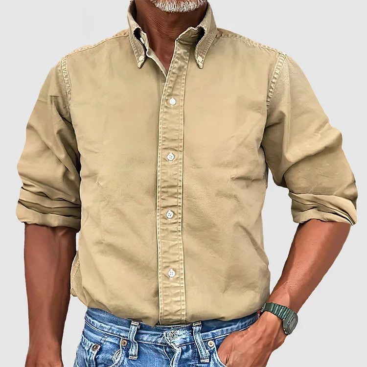 Camisa Hombre Manga Larga Algodón Cómoda