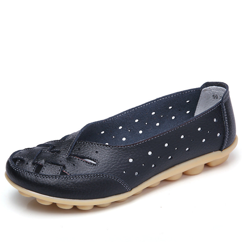 Zapatos mocasín mujer con diseño perforado suela flexible - Mavetta