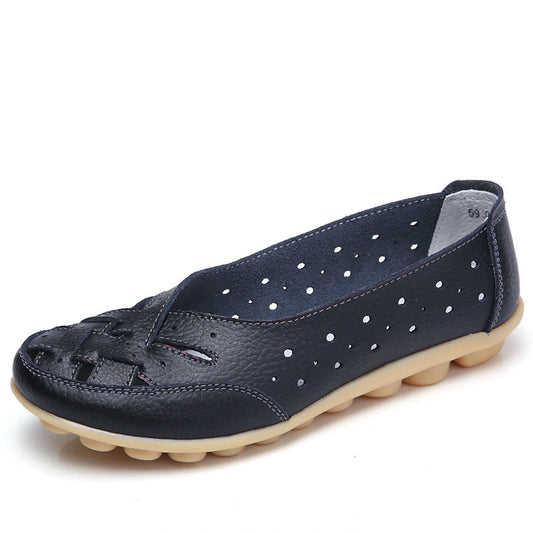 Zapatos mocasín mujer con diseño perforado suela flexible - Mavetta